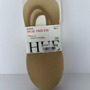 HUE No-Show Bare Liner Footies in Tan
